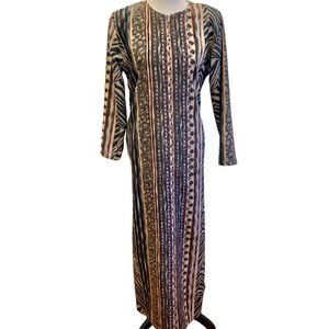 Vintage Ruth Norman Animal Print Robe Hostess Gown Dress Size Small